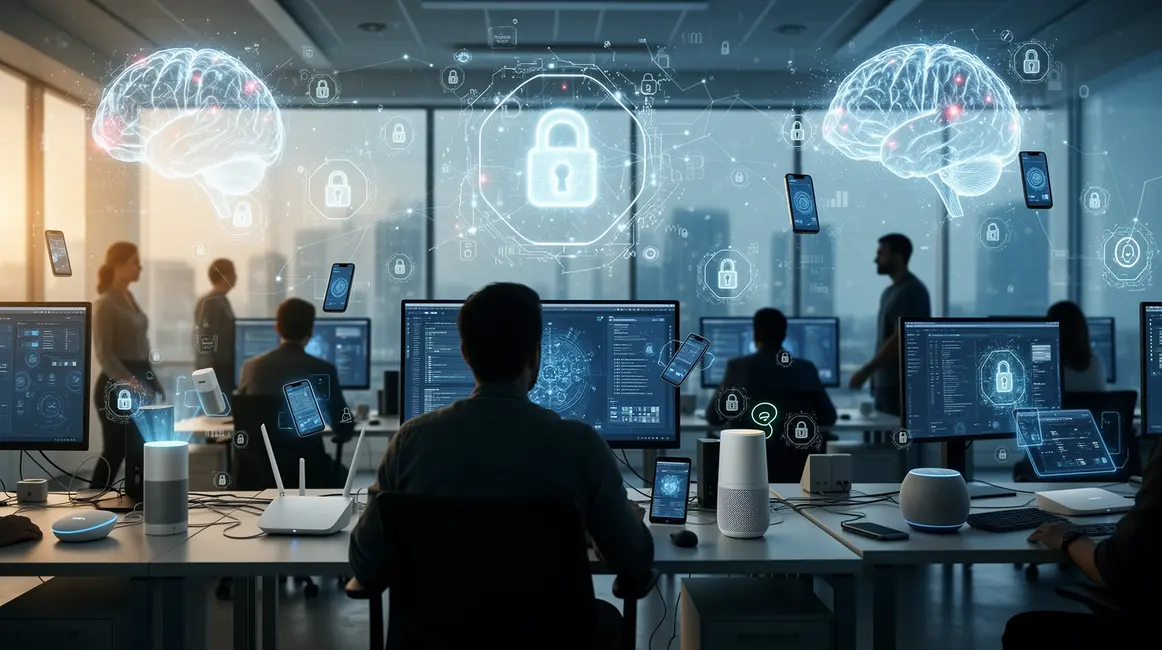 Paysage numerique securite IA objets connectes