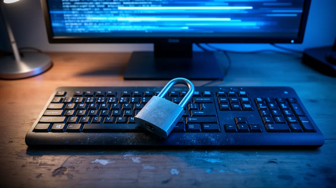 Clavier cadenas ouvert securite informatique