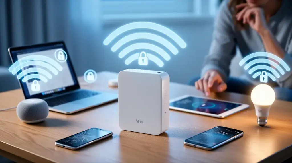 illustration box internet securite wifi appareils connectes