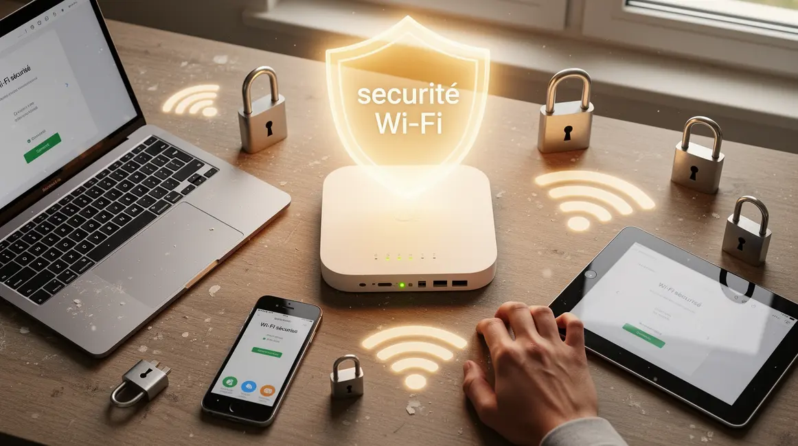 box internet et appareils avec cadenas securite Wi-Fi