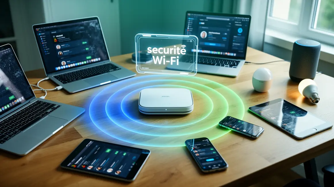 routeur et appareils connectes avec securite Wi-Fi