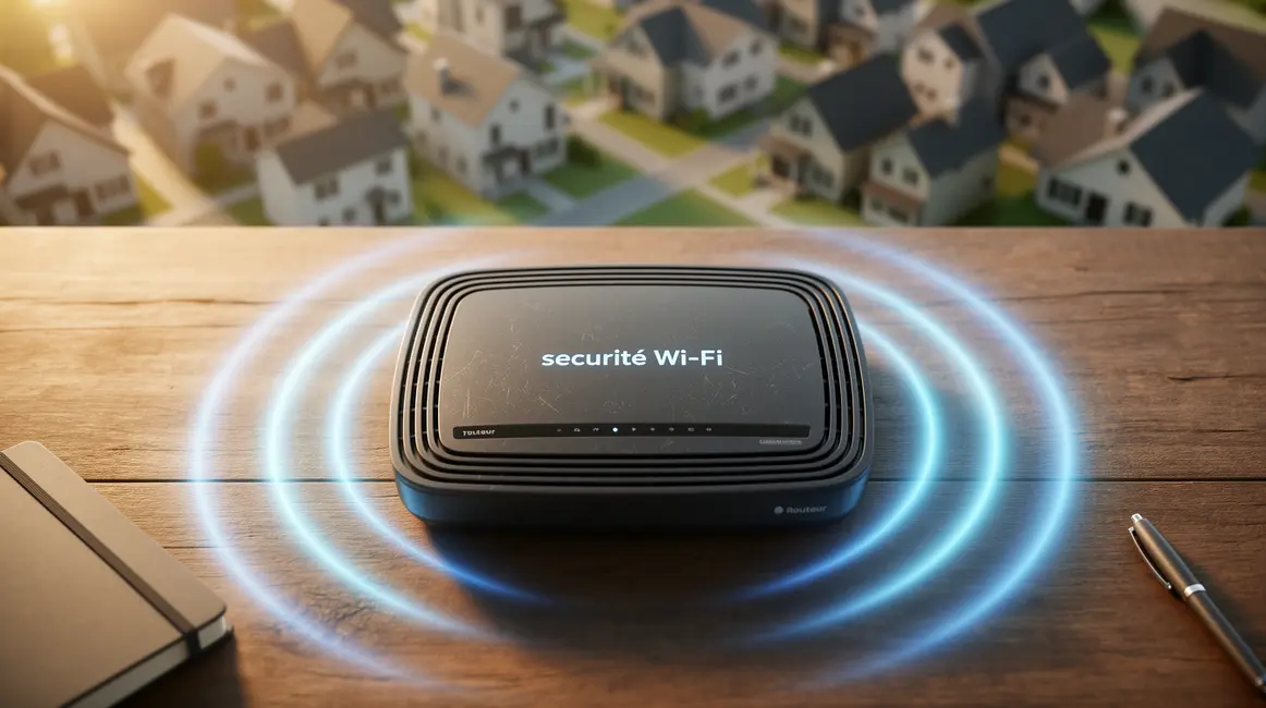 routeur Wi-Fi sécurisé maison ondes bleues