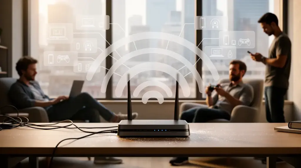 securite Wi-Fi visuelle routeur moderne