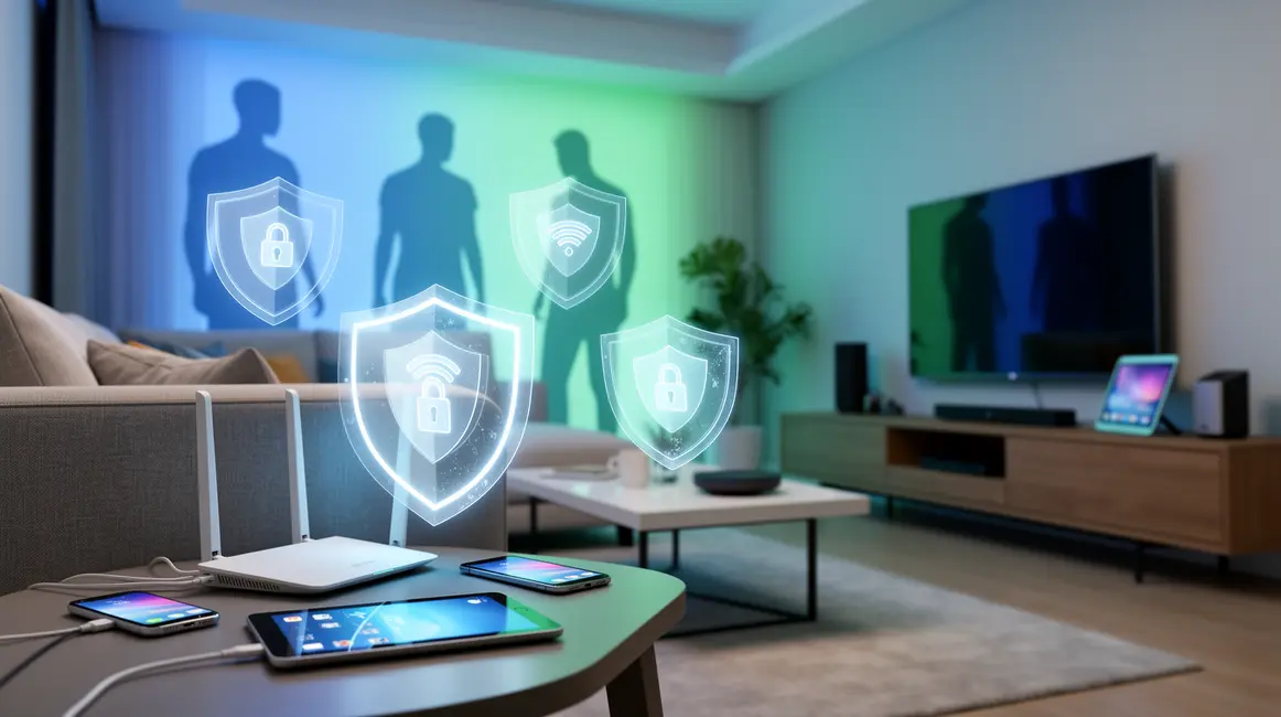 securite Wi-Fi vue salon moderne routeur