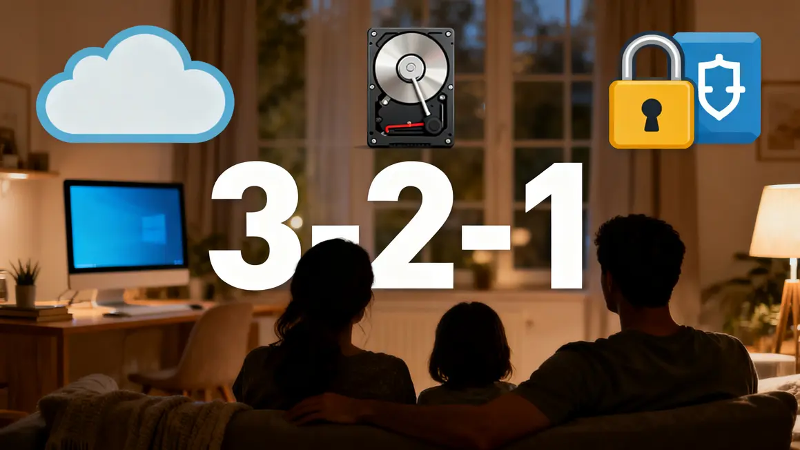 Sauvegarde 3-2-1 pour données familiales sécurisées