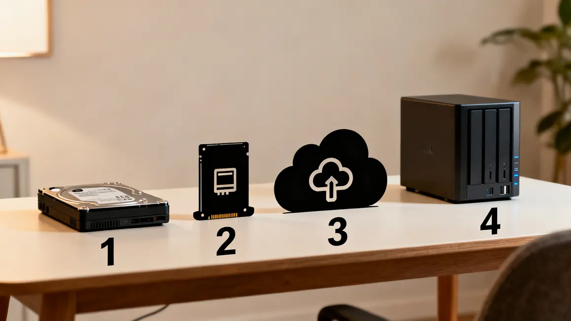 Différents supports sauvegarde comparatif SSD NAS cloud