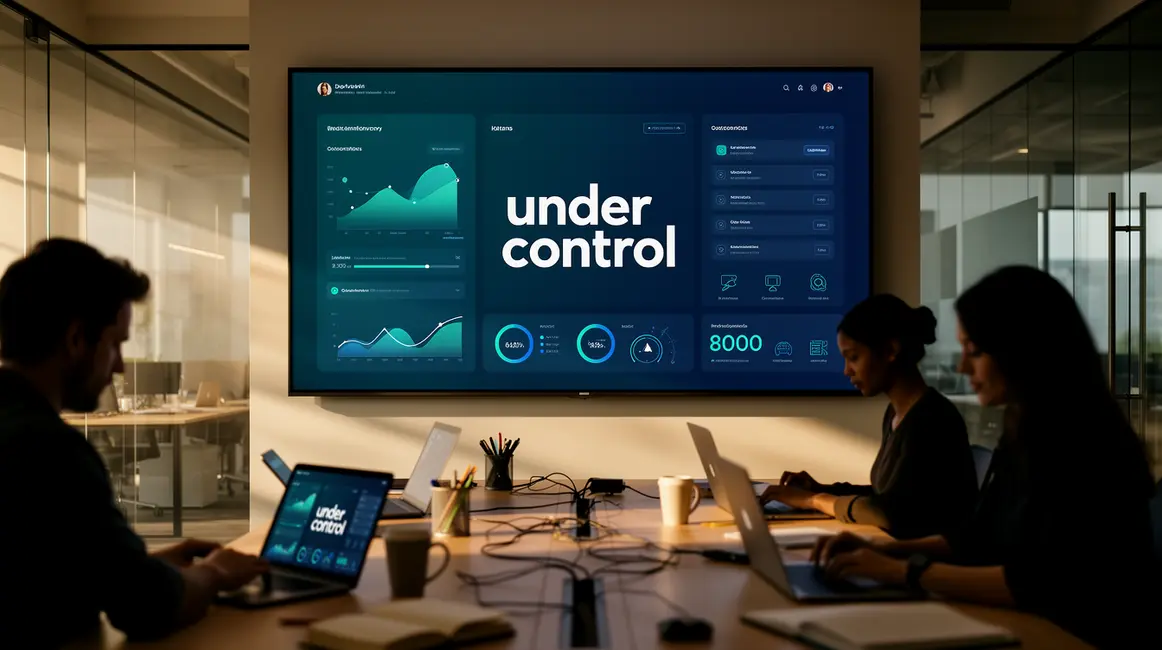 Dashboard under control avec graphiques checklist icons