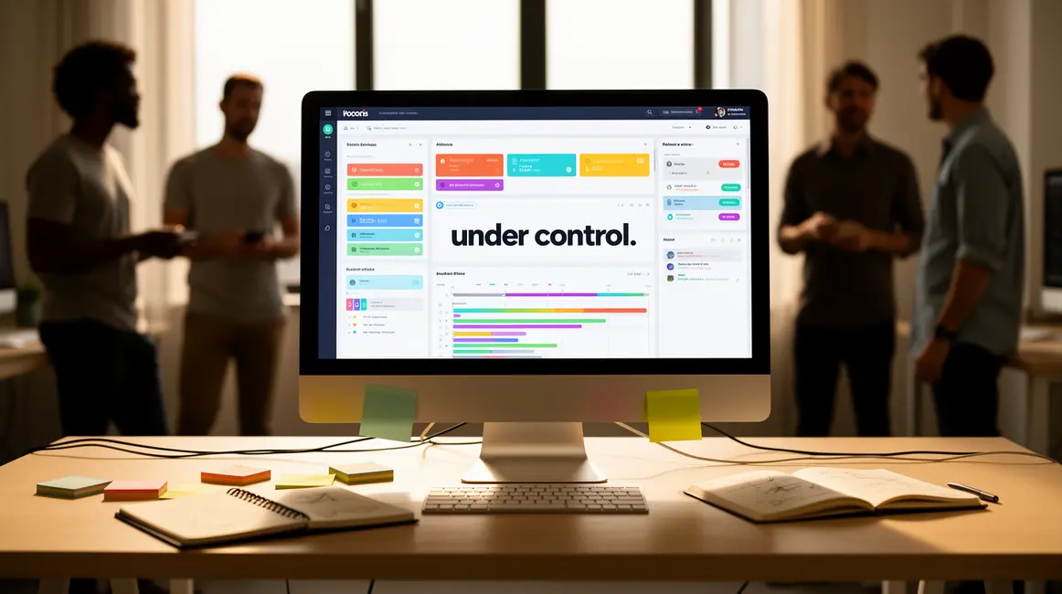 Tableau de bord projet under control bureau moderne