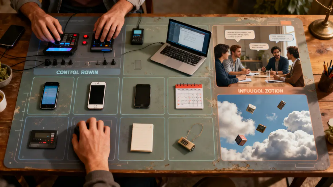 tableau graphique avec objets tech zones controle influence hors controle