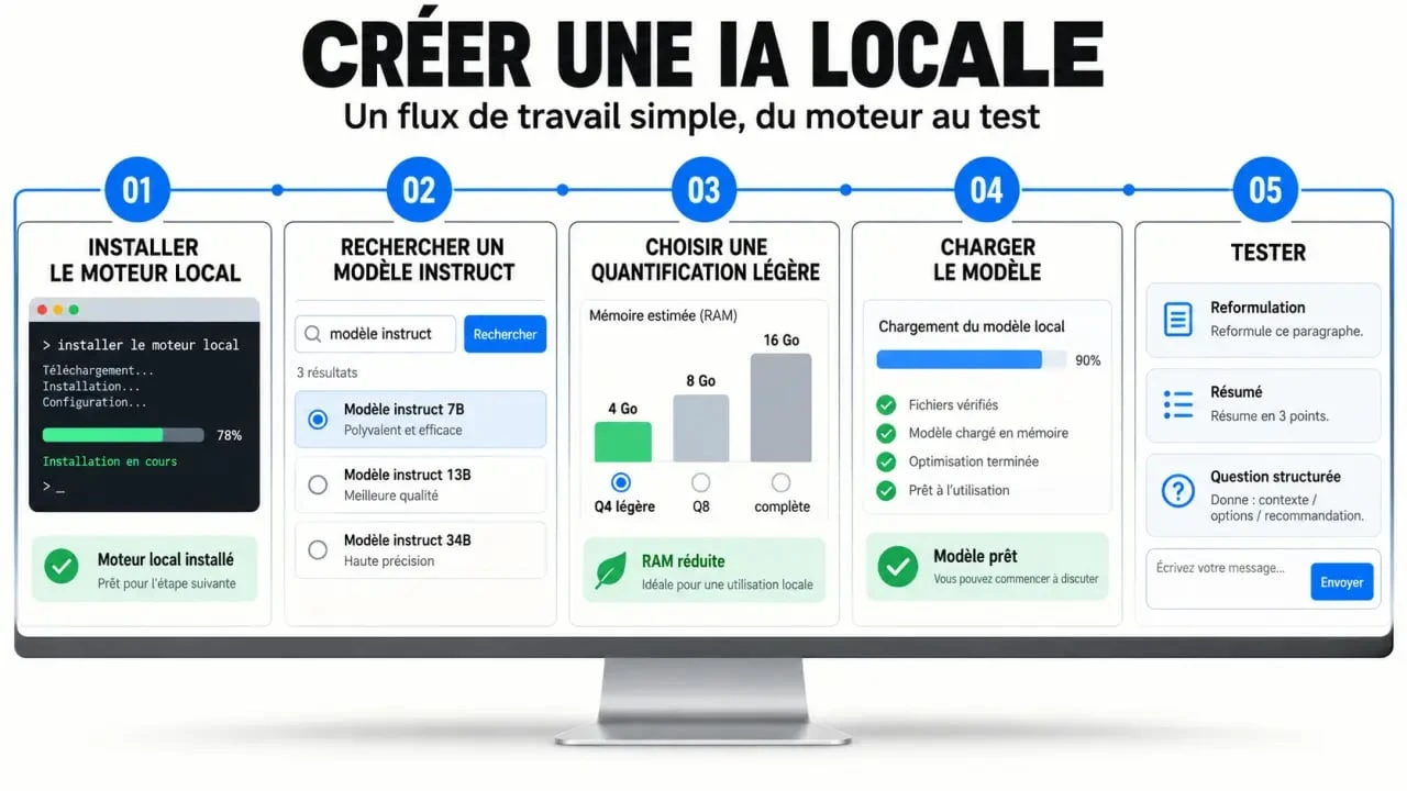 Comment faire une IA locale en cinq étapes, de l’installation au premier test