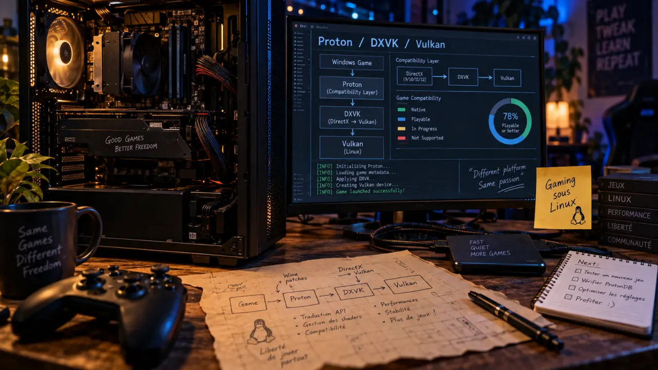 Linux jeux vidéo : Steam Proton, DXVK/Vulkan, anti-triche