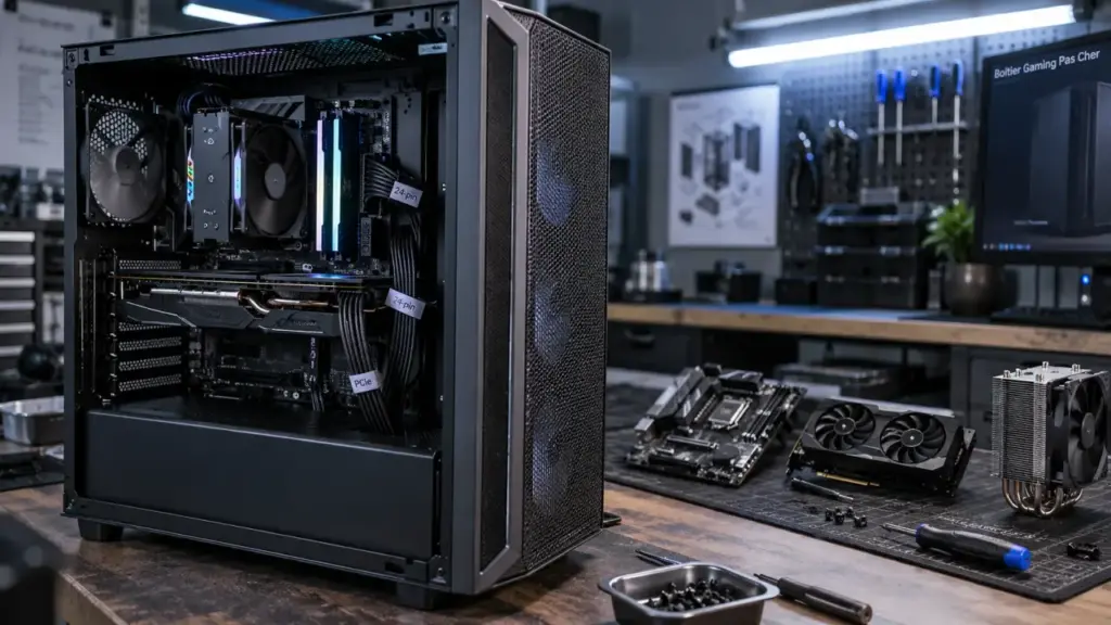 Boitier pc gamer pas cher ouvert : compatibilité avant RGB