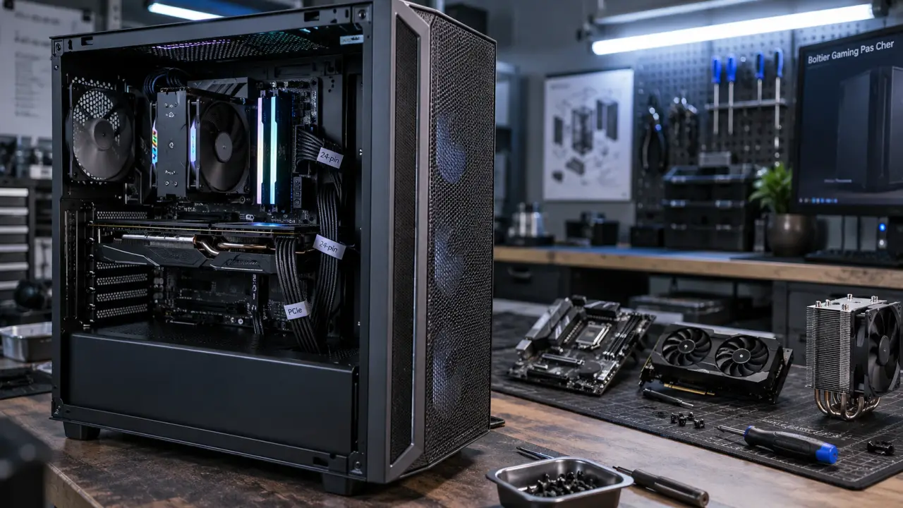 Boitier pc gamer pas cher ouvert : compatibilité avant RGB