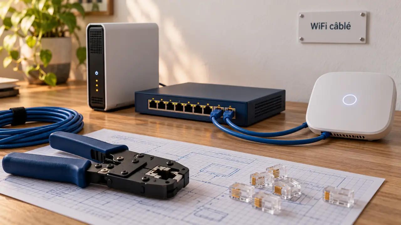 Cablage wifi : bornes WiFi reliées en Ethernet