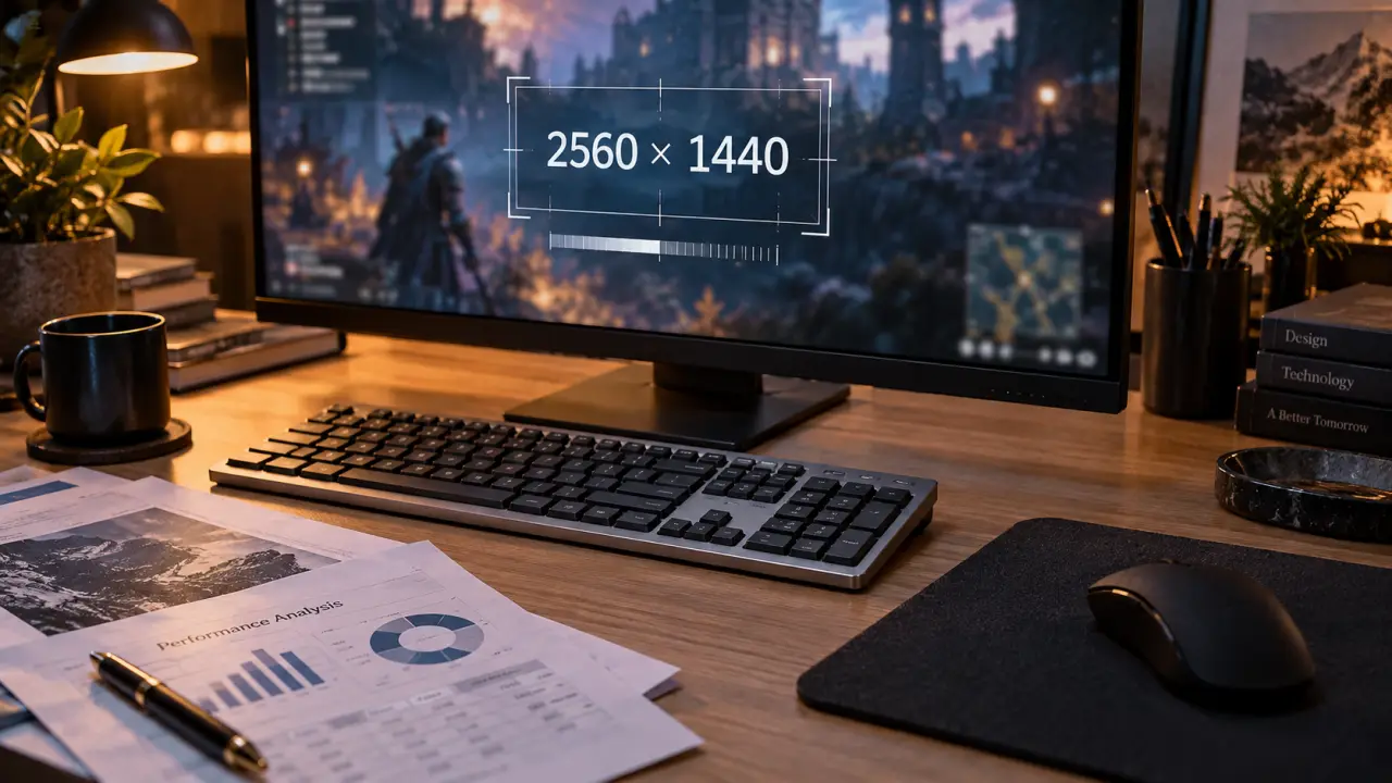 ecran 1440p QHD net et fluide, mire 2560x1440