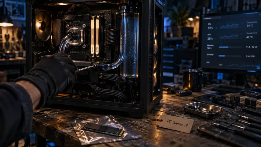 PC gamer i9 puissant, montage watercooling et DDR5
