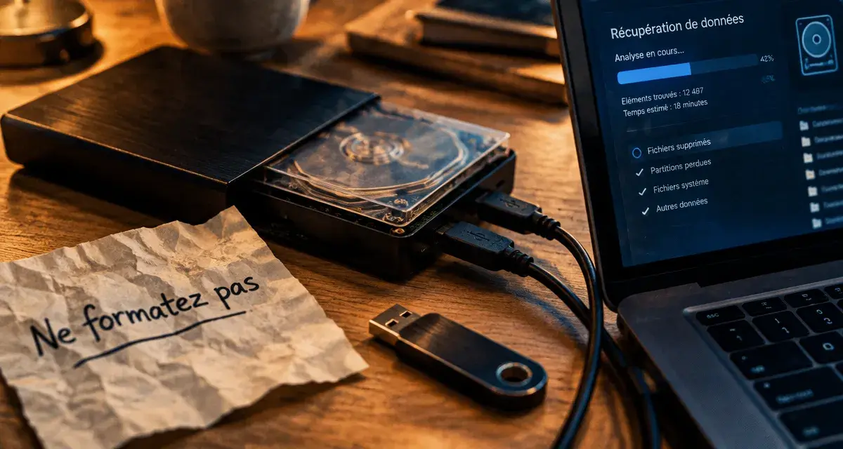 Recuperer des donnees sur disque dur externe : scan peut compromettre la récupération